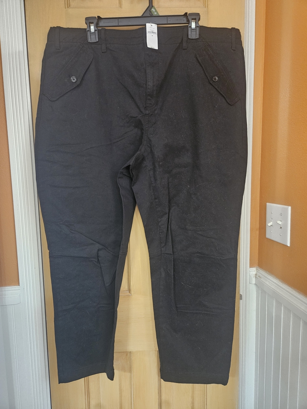 Banana Republic Black Pants with Button-Flap Pockets